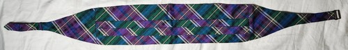 Polo Ralph Lauren Color Plaid 100% Silk Cummerbund Made in USA Large VTG