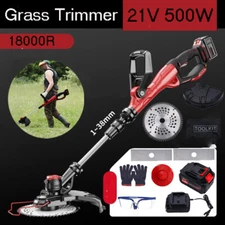 20V Cordless Grass Trimmer Set Weedeater Grass Cutter Kit With Battery Charger