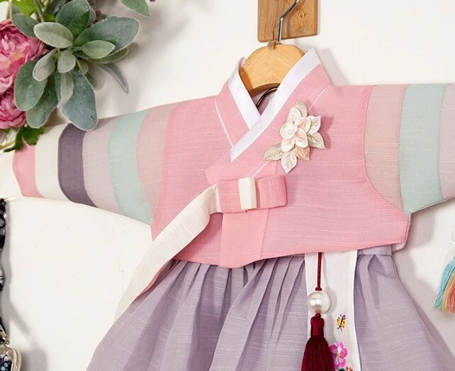 RUA Rainbow-Colored Hanbok Korean Traditional Clothing Birthday Party Girl PK GR - Image 3 of 4