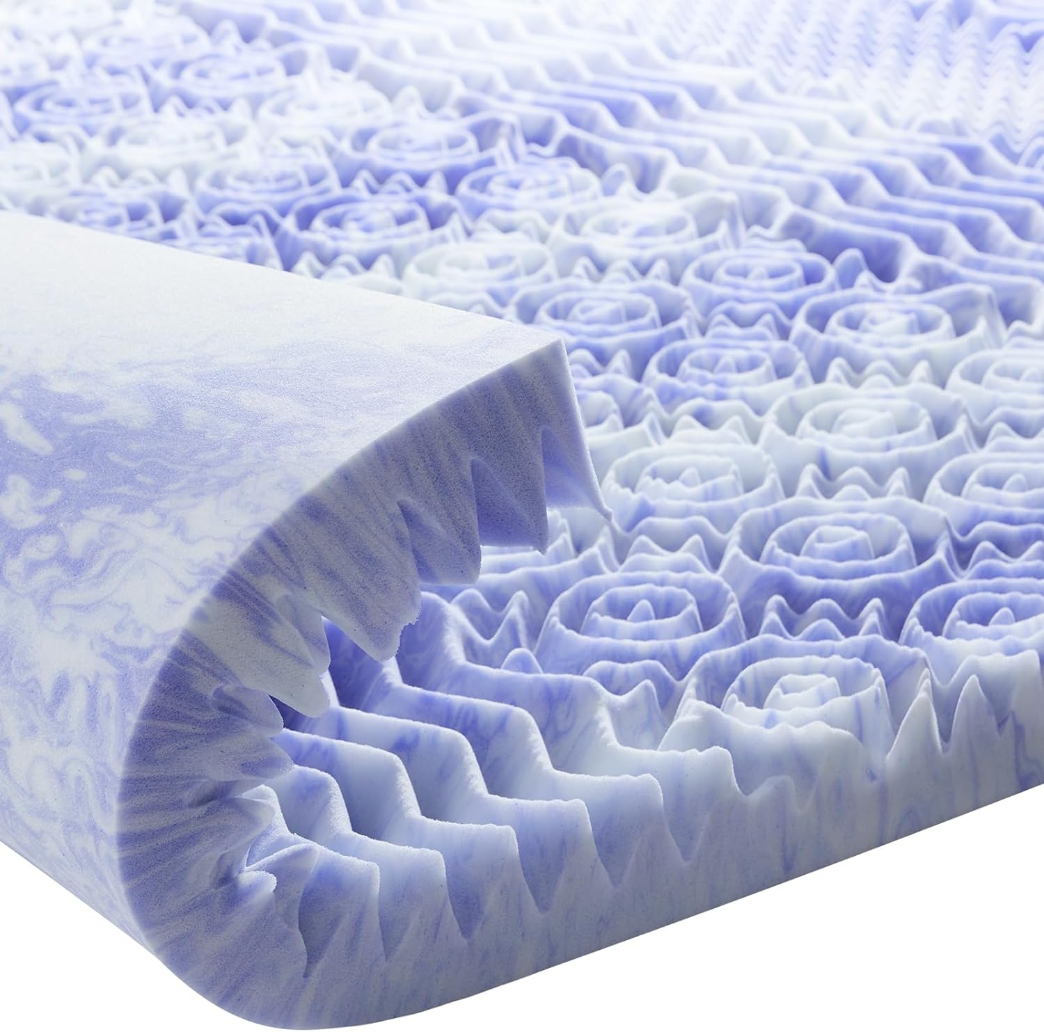 4 Inch 7-Zone Full Memory Foam Mattress Topper, Cooling Gel Infused Foam Mattres