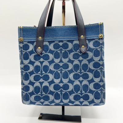 COACH Field Tote 22 Signature Denim 2way Crossbody Shoulder
