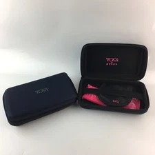 Lot of 2 TUMI for Delta Hard Case Shell Toiletry Cosmetic Travel Kit Blue Cases