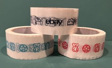 2022 eBay Holiday Packaging Tape Blue Red and Teal 2 x 75 yds each - 3 rolls