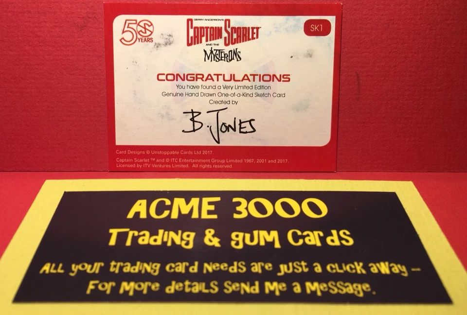 Captain Scarlet 50 Years - Unstoppable - B JONES Sketch Card SK1 - Image 2 of 2