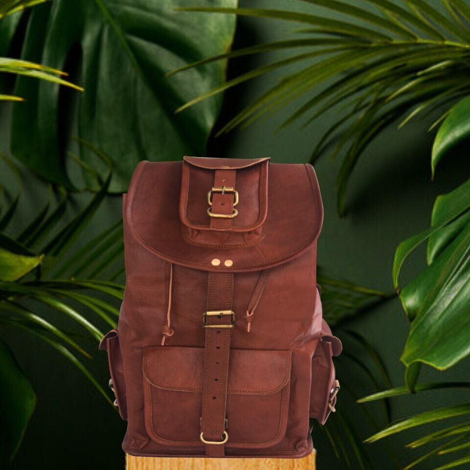 Handmade Leather Messenger Bag for Men - Stylish Crossbody Laptop Backpack-image