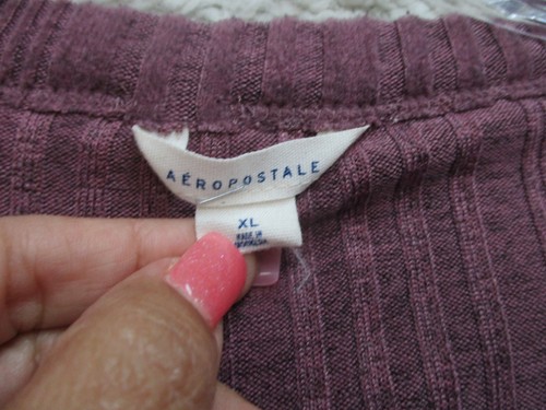 Aeropostale Sweater Extra Large Youth Red Burgundy Cardigan Knit Cropped Girls - Picture 4 of 9
