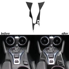 3pcs Real Carbon Fiber Console Gear Shift Panel Trim For Chevrolet Camaro 16-24