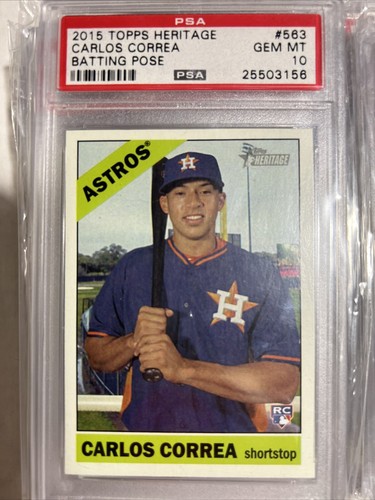 Carlos Correa 2015 Topps Heritage Rookie Card PSA 10
