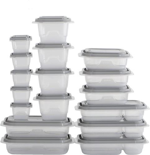 34-Piece BPA-Free Plastic Food Storage Containers with Lids (17 Set)