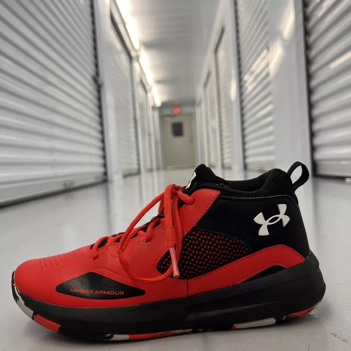 Under Armour Lockdown 5 3023533 601 Red Basketball Shoes Sneakers