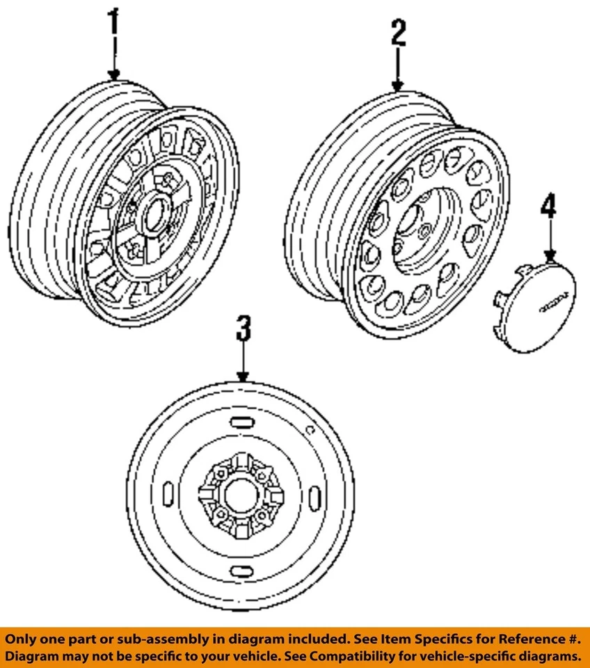 Nissan 240SX 1989 1994 OEM 15"" cubierta de rueda tapacubos 161t9whcvt19 Foto 3 de 4