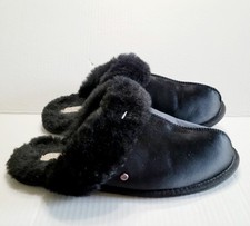 Ugg Womens Scuffette Satin Black Slippers Sz 11, Style 1096460,New