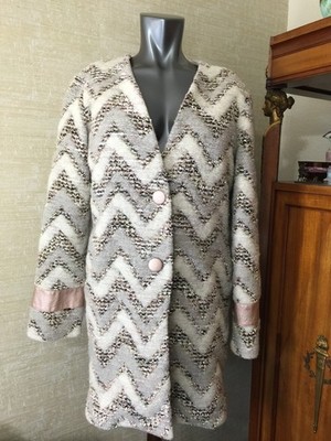 Rinascimento XL Woman s Wool Blend Pink Sweater Coat Jacket Designer Made Italy