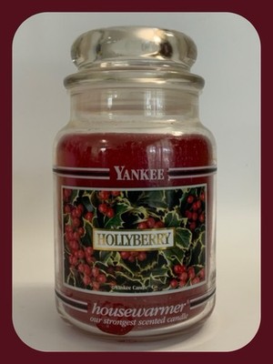 Retired Yankee Candle HOLLYBERRY - Large Housewarmer 22 Oz Glass Jar - NWOB