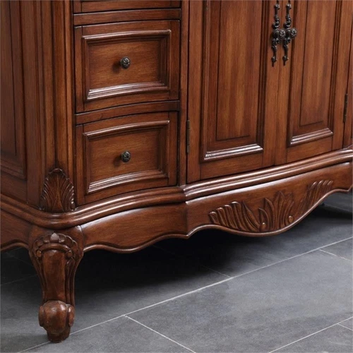 Elegant Decor Oakland 48" Single Marble Top Bathroom Vanity in Teak - Picture 14 of 18