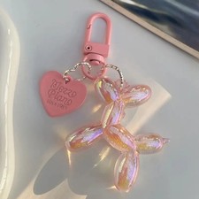 Cute Balloon Dog Keychain Jelly Pendant Cartoon Animal Bag Accessory