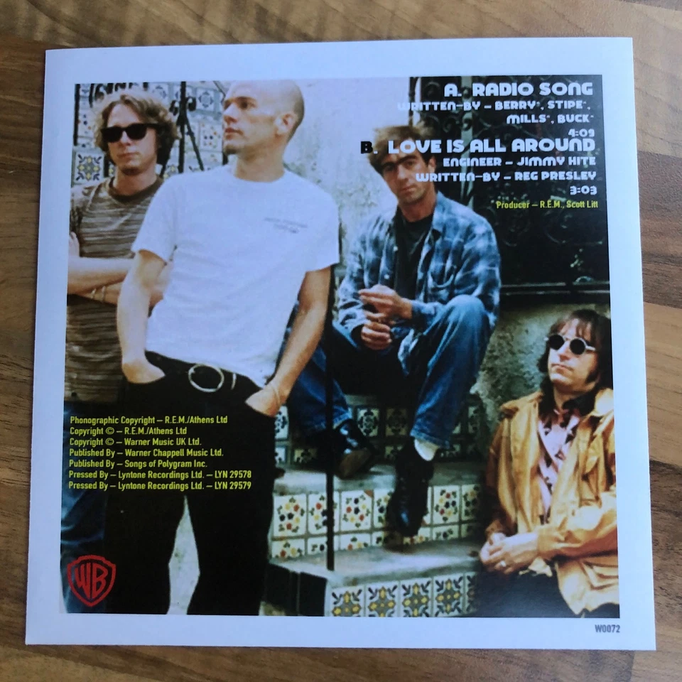 R.E.M. Radio Song  45 7" Vinyl Single record with unique Sleeve - Image 2 of 4