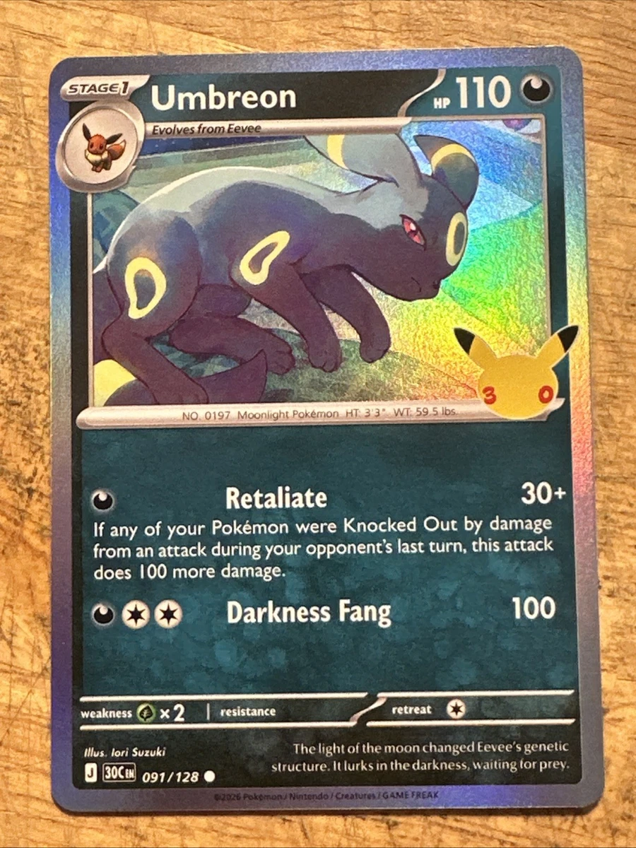 Umbreon 091/128 Holo 30C EN 30th Anniversary NM/M Pokemon Card