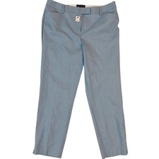 Talbots Womens Pants Light Blue Geometric Print Straight Leg Cropped Size 14