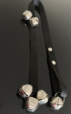 Adjustable Black Dog Doorbell Strap with Jingle Bells for Potty Training