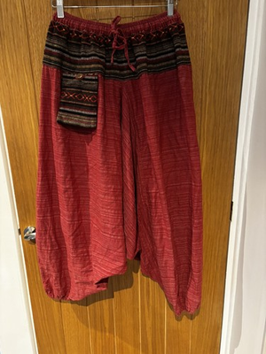 #ad Unisex Drop Crotch Hippie Harem Pants Ali Baba Yoga Baggy Boho Indie Trousers GBP 13.92