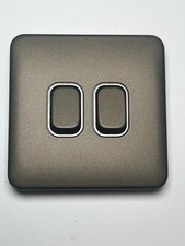 Schneider 2 gang 2 way Switch Mocha Bronze Screwless Lisse Deco GGBL1022BMBS