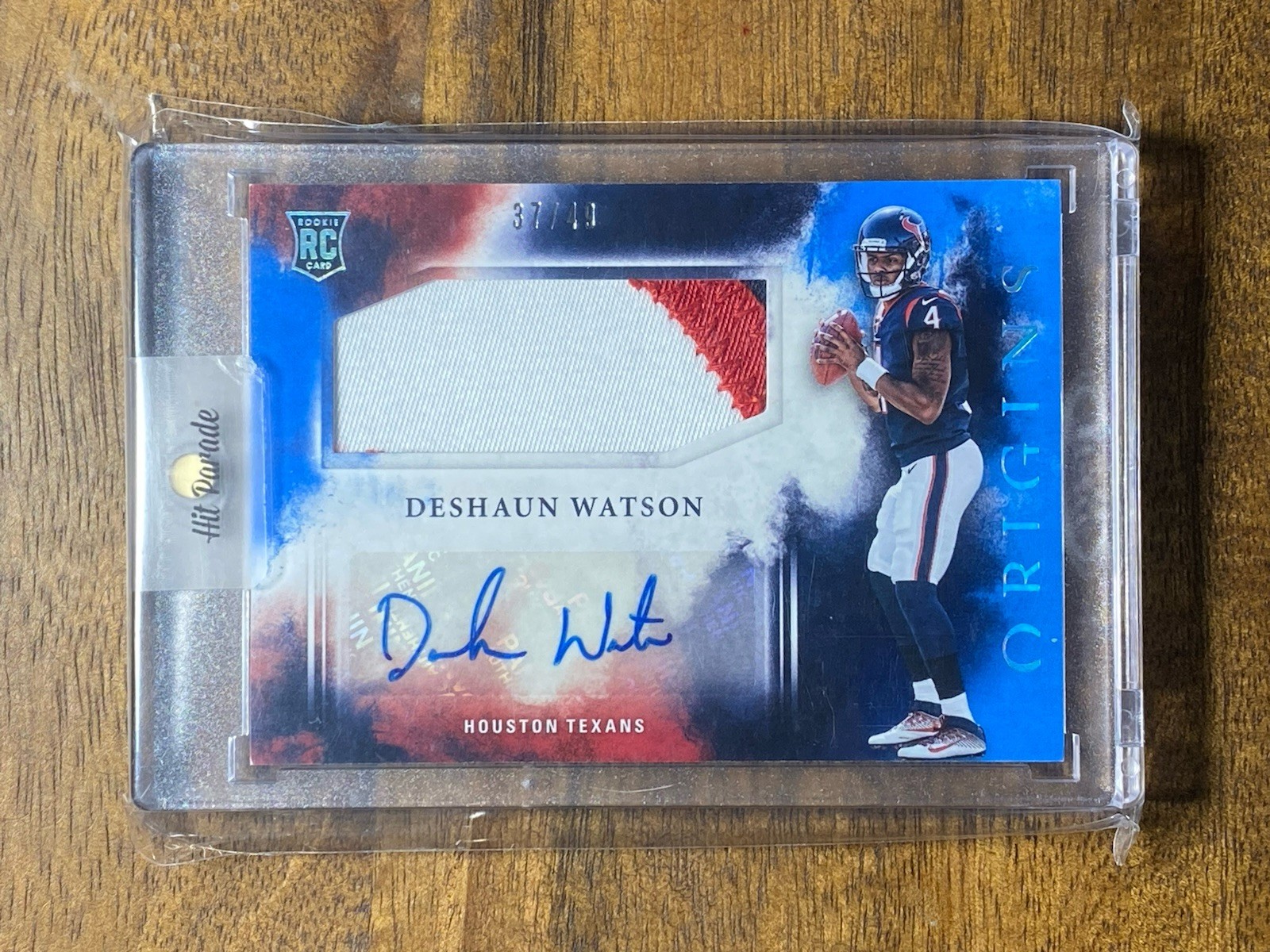 Deshaun Watson Panini Origins #101 Patch Autograph-Blue