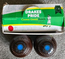 Drakes Pride Crown Green Bowls 2-10 Hi-Density De-Luxe Brown Blue Disc