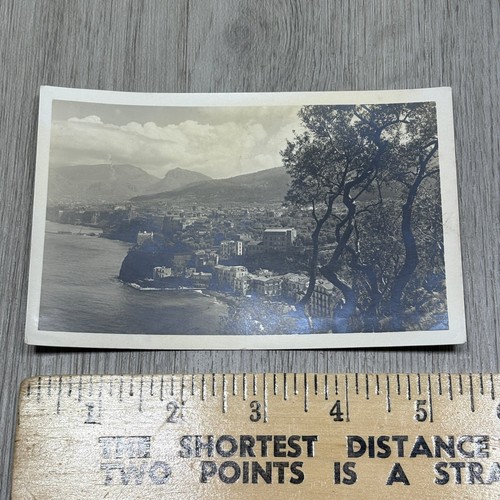 Vintage Sorrento Italy Panorama Postcard Black & White Unposted