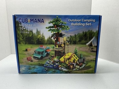 Camping Tree House Building Set with Lights, 1715 PCS Campground 3.6MM Mini B...