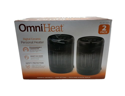 #ad OmniHeat 1500W Digital Ceramic Personal Space Heater Desktop 2 Pack Open Box $27.49