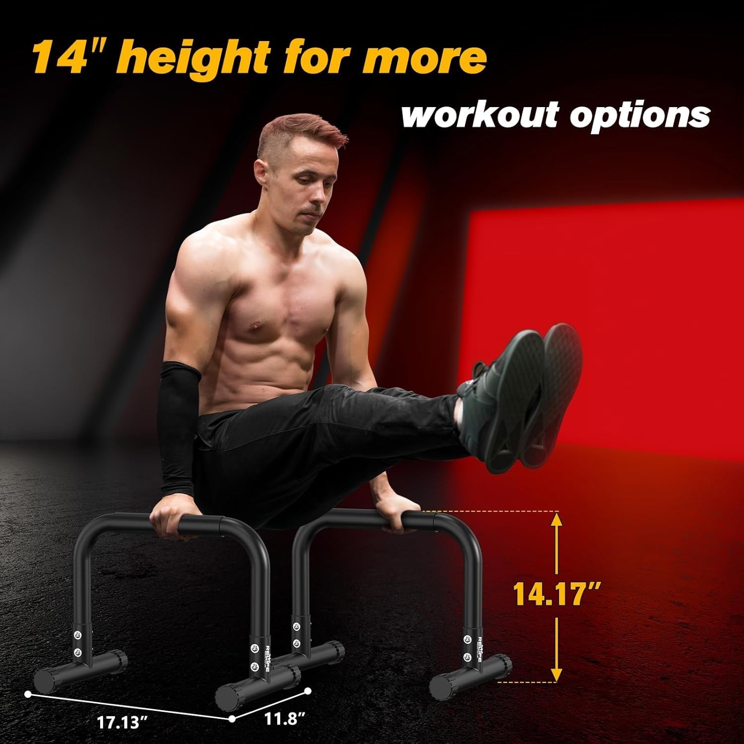 660LBS Heavy-Duty Dip Station with Comfortable Foam Handles - Workout Anywhere!