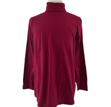 Denim & Co Essentials Perfect Jersey Cotton Blend Turtleneck Top Size 1X 9687