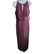 NWT R&M Richards Burgundy Shimmer Formal Gown Dress Size 12P