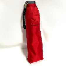 BURBERRY Red Folding Umbrella Check Trim Carbon Fiber Frame Vintage Japan