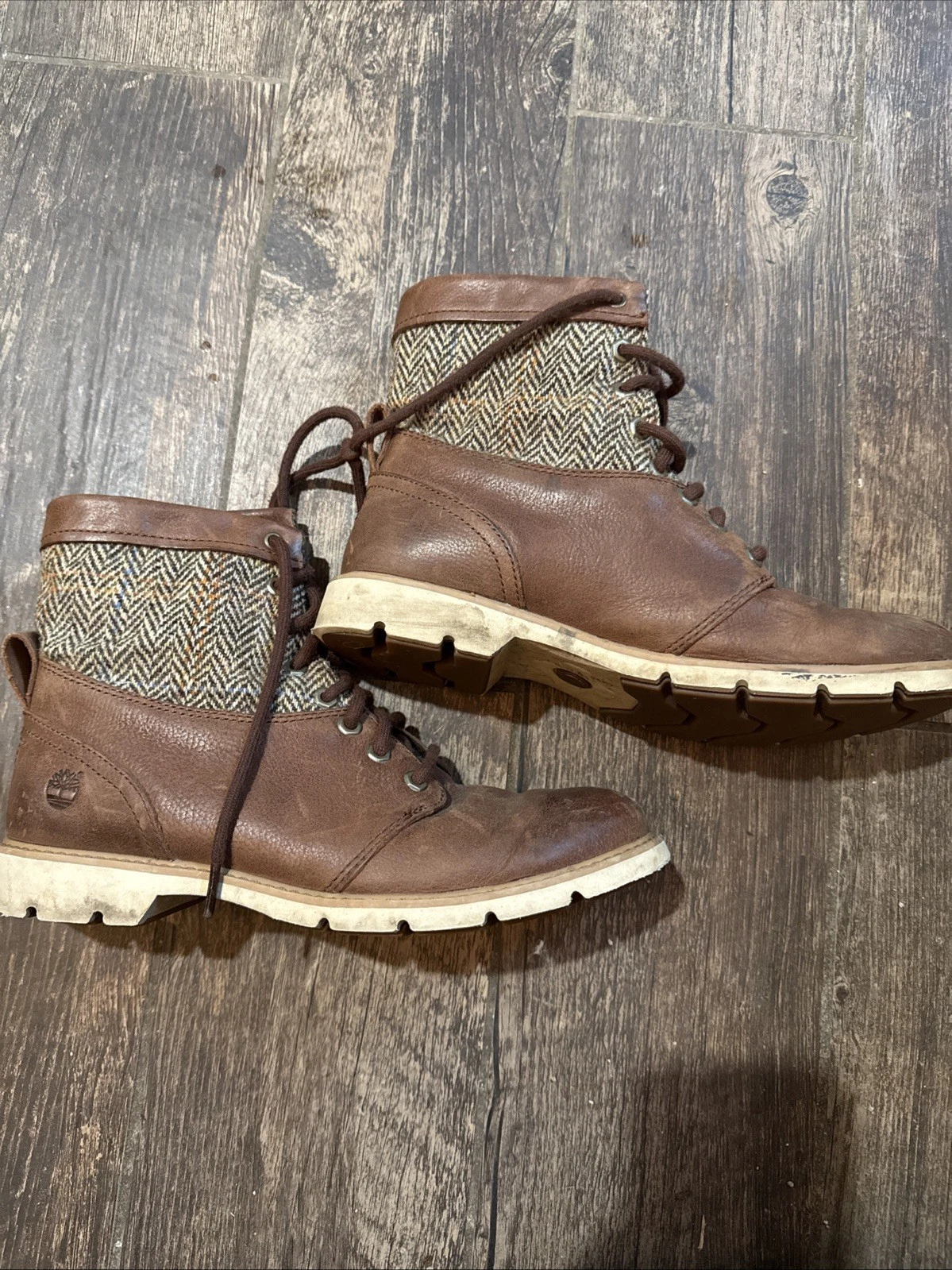 Stivali Timberland donna 8 pelle marrone Harris tweed Bramhall Earthkeepers