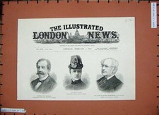 Old Antique Print 1888 Ebba Munck General Manzaro Robert Montgomery Men 19th