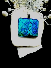 Handmade Dichroic Glass Pendant- LOVE THAT GLASS- Newest glass!
