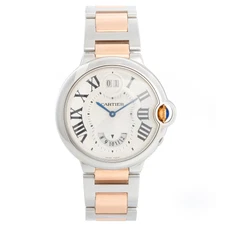 Cartier Ballon Bleu Two Timezone Rose Gold & Stainless Steel Watch 3194