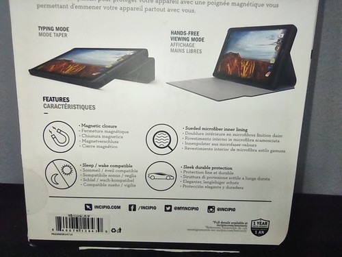 Incipio Faraday Verizon Ellipsis 8 Black Tablet Folio Case Cover Magnetic Fold - Picture 7 of 14