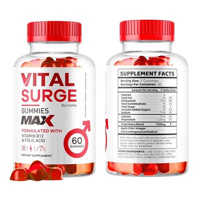 Vital Surge Max Male Gummies Men's Vital Surge Testo- Gummies(1-2x)--