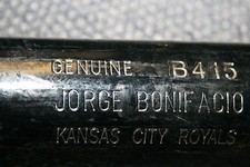 JORGE BONIFACIO GAME USED LOUISVILLE SLUGGER WOOD BAT KANSAS CITY ROYALS