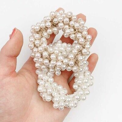 Details about   Elastic Rope Women Pearl Hair Tie Ponytail Holder Head Band Hairband Accessories