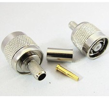 1x RP TNC male plug female pin Coax connector straight crimp for RG58 RG142