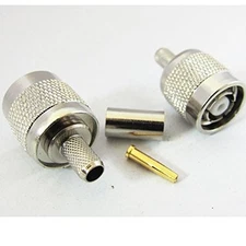 1x RP TNC male plug female pin Coax connector straight crimp for RG58 RG142