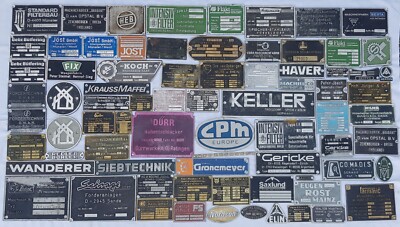 AUSWÄHLEN aus Metall Schild Maschine Fabrik Typenschild alt Industriedesign Deko