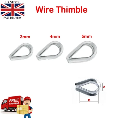 ENGLAND DIRECT SALES Thimble A4 Marine Grade 316 Stainless Steel Clamps Wire