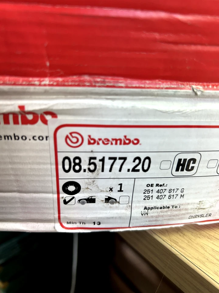 Brembo Front Brake Disc Volkswagen Transporter T3 79-92 08.5177.20 Q4-1 - Image 3 of 3