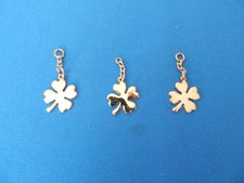 4 LEAF CLOVER-GOLD FINISH-25 PCS.-ON 3/4 INCH CHAIN