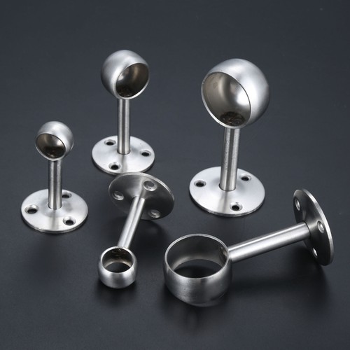 16-32mm Wardrobe Rail Support Flange Bracket Clothes Rod Hanger Pipe Bracket 2Pc - Picture 6 of 14